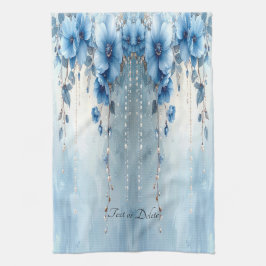 Blue Flowers and Pearls Kitchen Towel Geschirrtuch