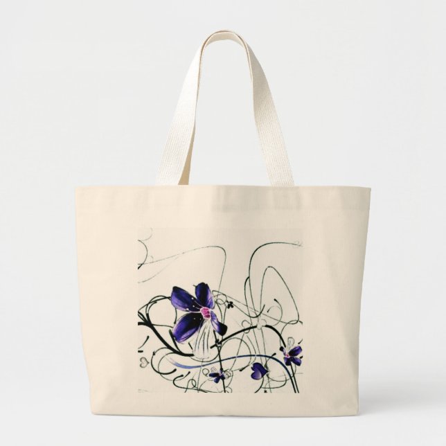 Blue Flowers Bag Jumbo Stoffbeutel (Vorne)