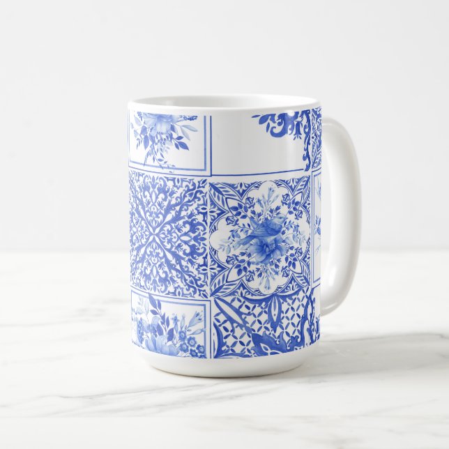 Blue Flowers, Blue China, Ferkel, Birds  Kaffeetasse (VorderseiteRechts)
