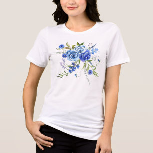 Blue Flowers Bouquet Tri-Blend Shirt
