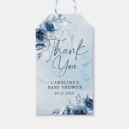 Blue Flowers Boy Baby Dusche Vielen Dank Geschenkanhänger