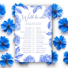 Blue Flowers Bridal shower Would she rather