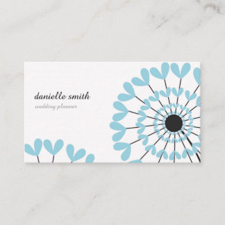 Blue flowers dandelions feminine elegant minimal  visitenkarte