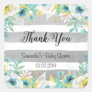 Blue Flowers Danke Stickers