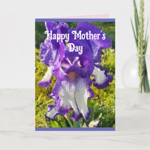 Blue Flowers Floral Iris Irises Mütter Day Card Karte