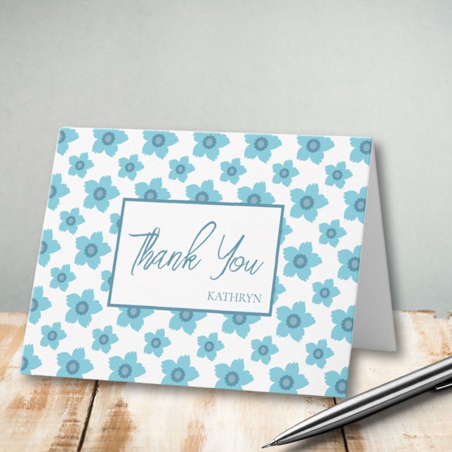 Blue Flowers Personalisiert Vielen Dank (Von Creator hochgeladen)