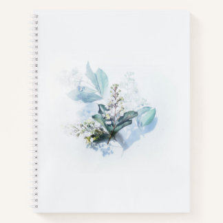 Blue Flowers Uni Ruled Notebook Notizbuch