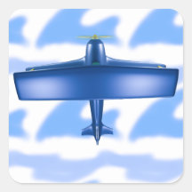 Blue Flugzeug Aviation Sky Blue Cloud Sticker