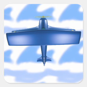 Blue Flugzeug Aviation Sky Blue Clouds Sticker