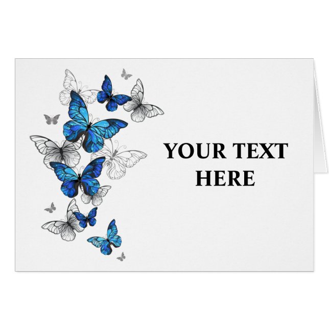 Blue Flying Butterflies Morpho (Vorderseite (Horizontal))