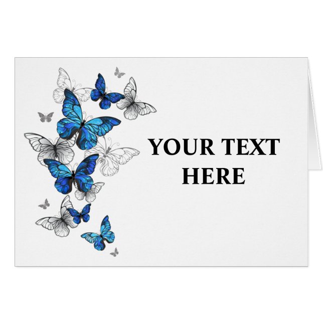 Blue Flying Butterflies Morpho (Vorderseite (Horizontal))