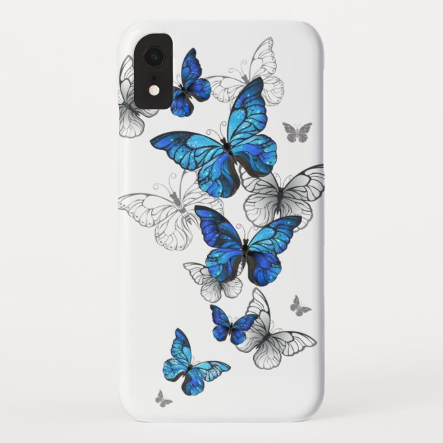 Blue Flying Butterflies Morpho Case-Mate iPhone Hülle (Rückseite)