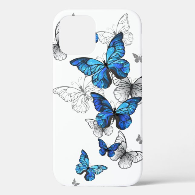 Blue Flying Butterflies Morpho Case-Mate iPhone Hülle (Rückseite)