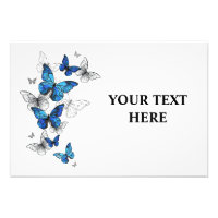 Blue Flying Butterflies Morpho