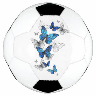 Blue Flying Butterflies Morpho Fußball