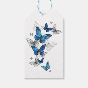 Blue Flying Butterflies Morpho Geschenkanhänger