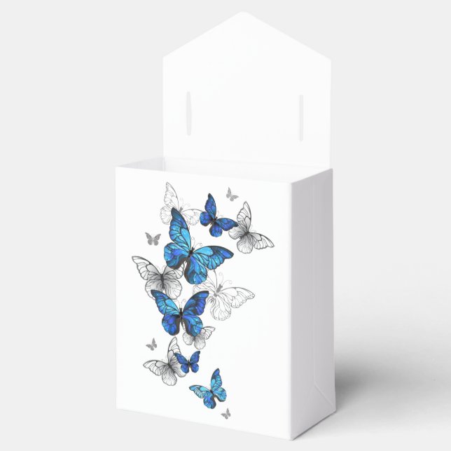 Blue Flying Butterflies Morpho Geschenkschachtel (Geöffnet)