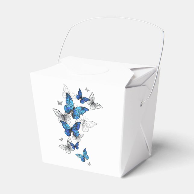 Blue Flying Butterflies Morpho Geschenkschachtel (Vorderseite)