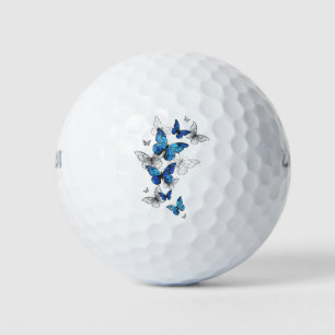 Blue Flying Butterflies Morpho Golfball