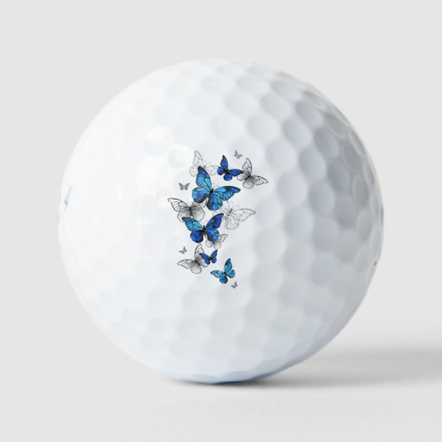 Blue Flying Butterflies Morpho Golfball (Vorderseite)
