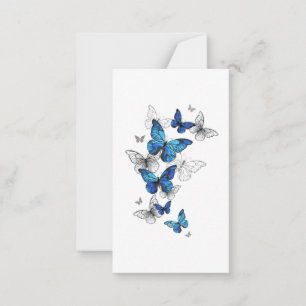 Blue Flying Butterflies Morpho Hinweiskarte