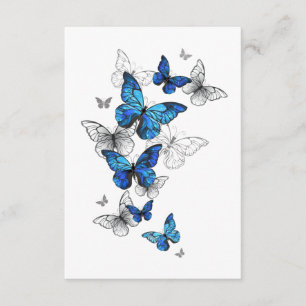 Blue Flying Butterflies Morpho Hinweiskarte
