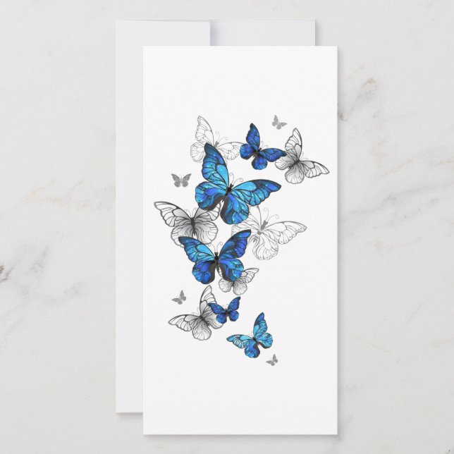 Blue Flying Butterflies Morpho Karte (Vorderseite)