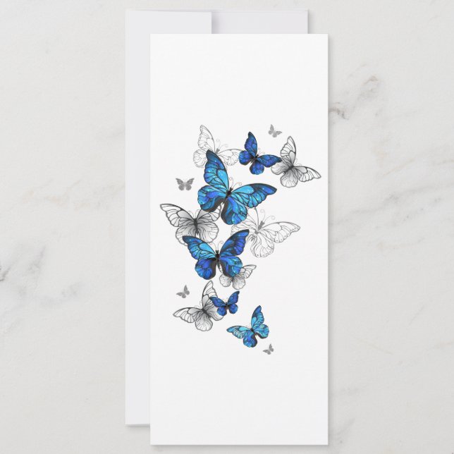 Blue Flying Butterflies Morpho Karte (Vorderseite)