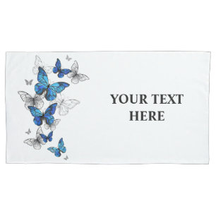 Blue Flying Butterflies Morpho Kissenbezug