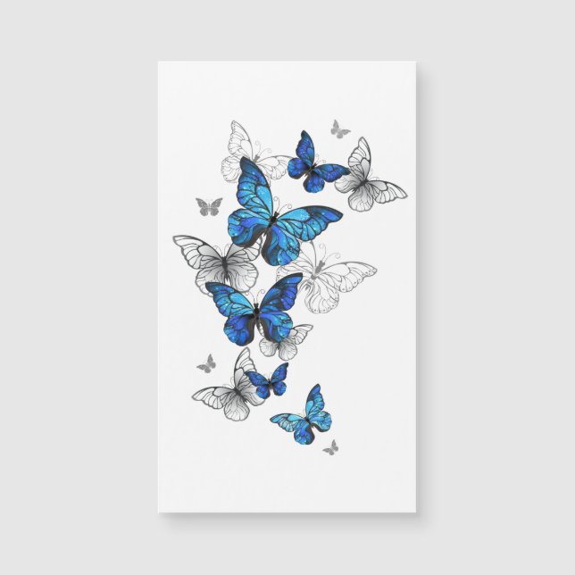 Blue Flying Butterflies Morpho Magnetkarte (Vorderseite)