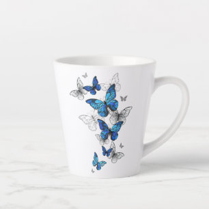Blue Flying Butterflies Morpho Milchtasse