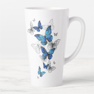 Blue Flying Butterflies Morpho Milchtasse