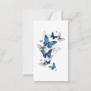 Blue Flying Butterflies Morpho Mitteilungskarte