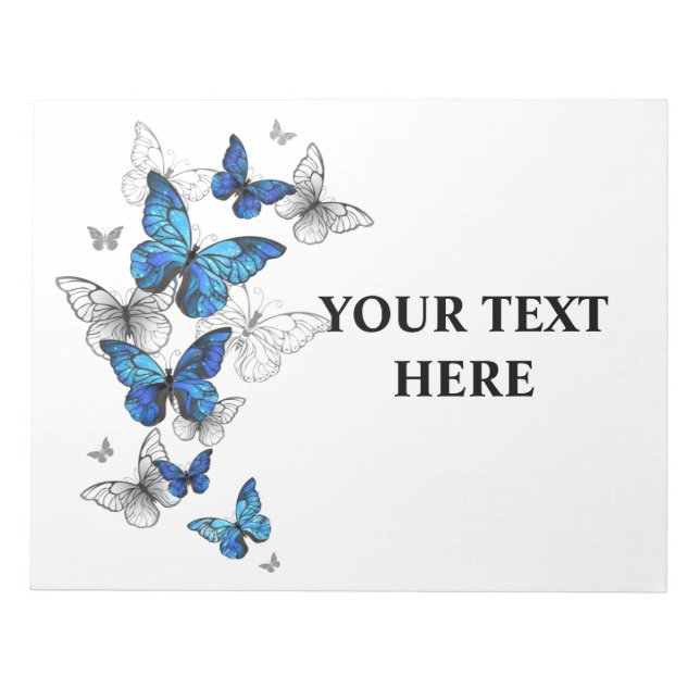 Blue Flying Butterflies Morpho Notizblock (Vorderseite)