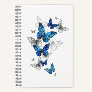 Blue Flying Butterflies Morpho Notizbuch