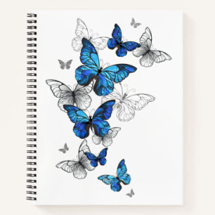 Blue Flying Butterflies Morpho Notizbuch