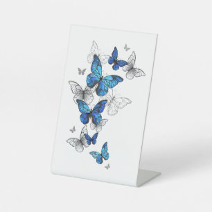 Blue Flying Butterflies Morpho Sockelschild