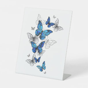 Blue Flying Butterflies Morpho Sockelschild