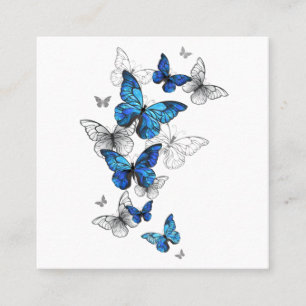 Blue Flying Butterflies Morpho Telefonnummerkarte