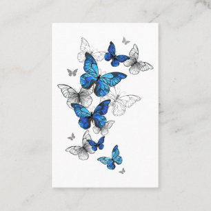 Blue Flying Butterflies Morpho Visitenkarte