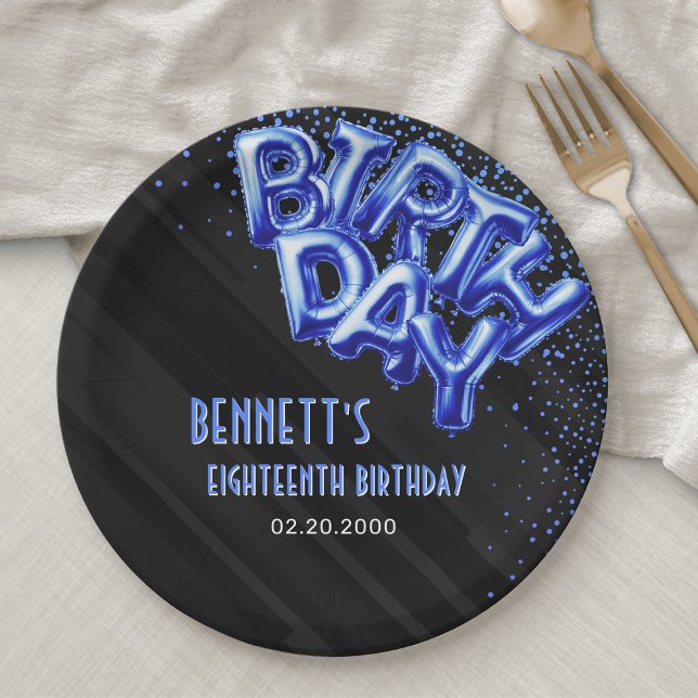 Blue Foil Balloons Geburtstag Pappteller (Von Creator hochgeladen)