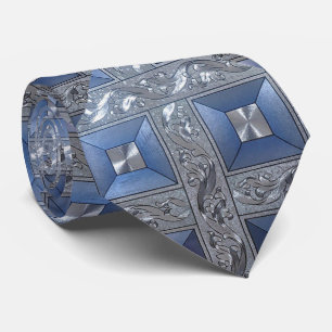 Blue Foil Diamonds Krawatte