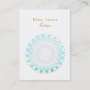 Blue Foil Look Lotus Chubby Business Card Visitenkarte