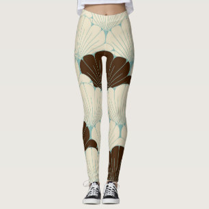 Blue Foliage Leggings