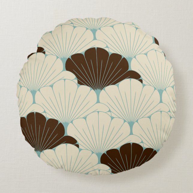 Blue Foliage Rundes Kissen (Vorderseite)