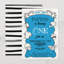 Blue Football 1Hand gezeichnet Geburtstag