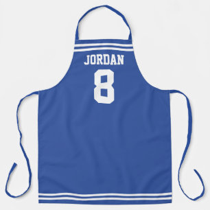 Blue Football Jersey mit Individuelle Name und Anz Schürze