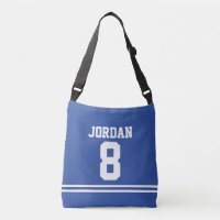 Blue Football Jersey mit Individuelle Name und Anz