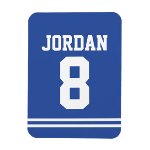 Blue Football Jersey mit Nummer Magnet