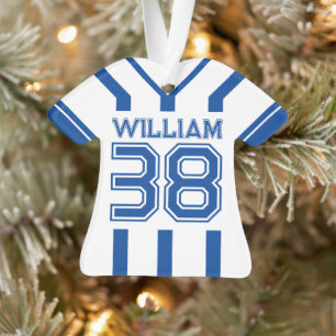 Blue Football Jersey Uniform mit Anzahl Ornament